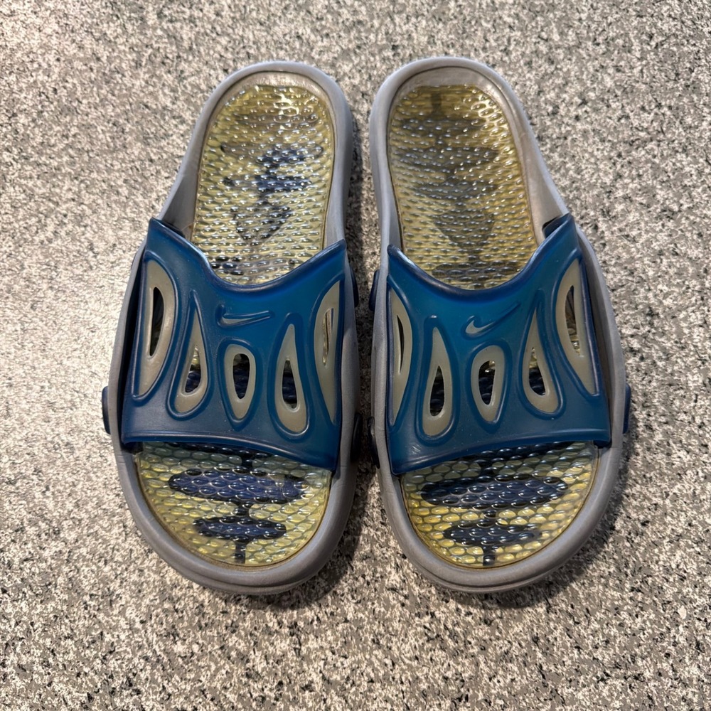 Nike Alpha Project Deschutz Blue Grey Slide Sandals Mens Size 7 Vintage Y2K